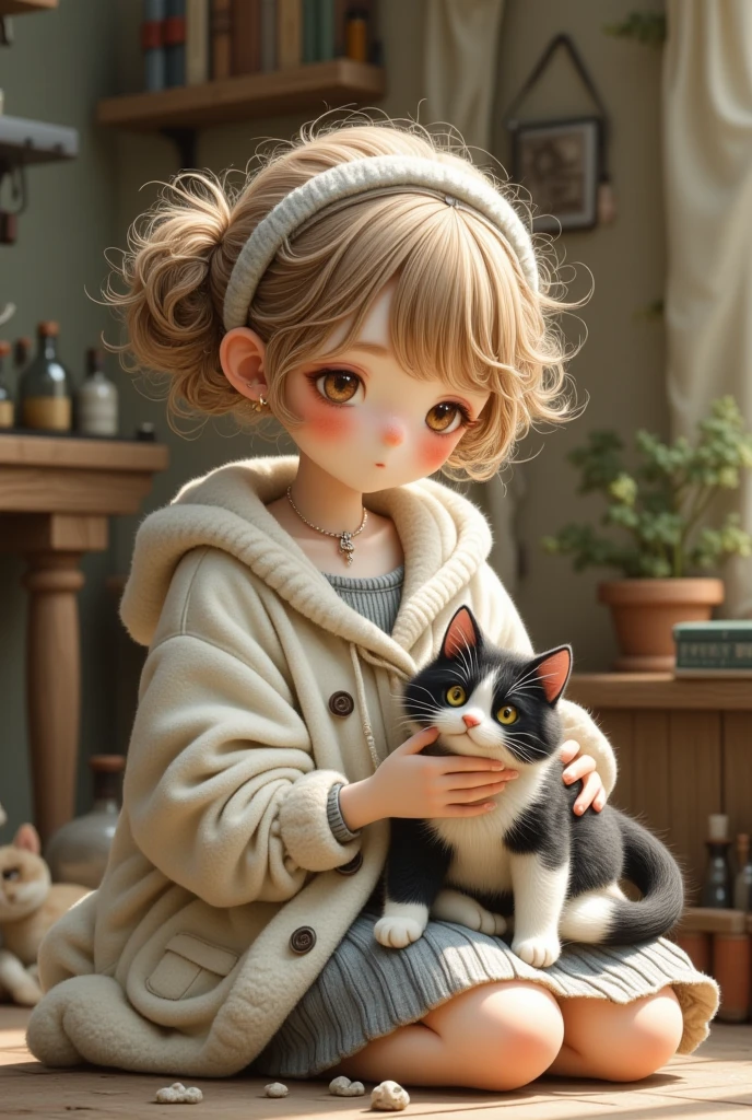 cute little surreal cat、Munchkin、droopy ears、Little、adorable fluffy、cinematic lighting effects、Charming、very cute、fantasy art、Bokeh、digital painting、soft lighting、4K resolution、 photorealistic rendering、very detailed、a realistic masterpiece、professional photography、