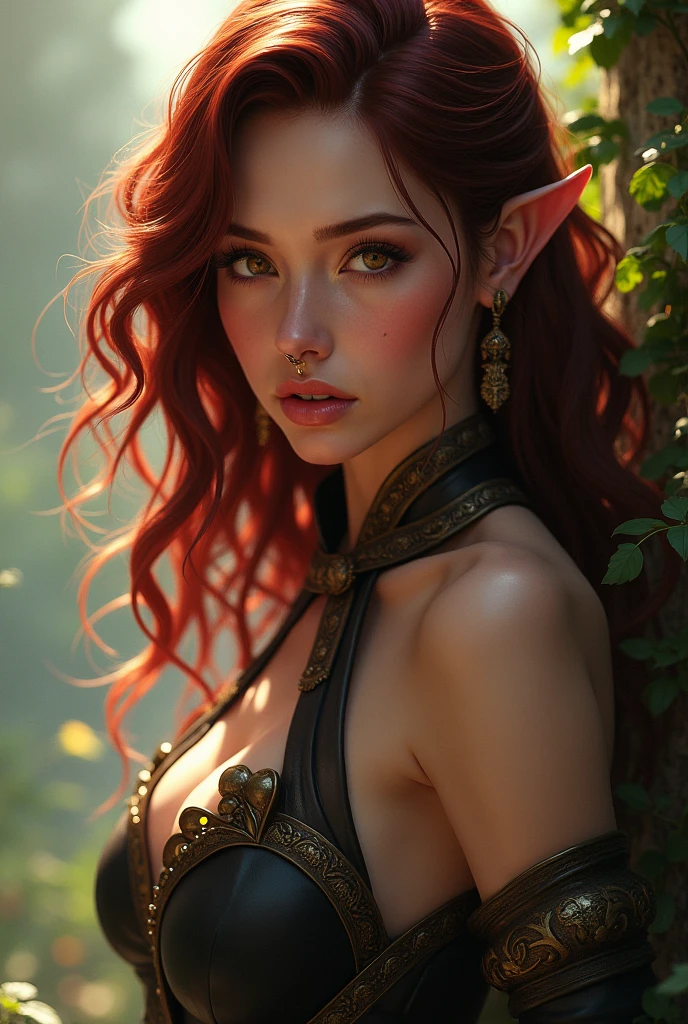 <lora:lenoreV2:0.6>lenore,1girl, solo, long hair, open mouth, brown hair, red eyes, jewelry, earrings, pointy ears, fangs, portrait (masterpiece:1.2), (best quality), (ultra detailed), (8k, 4k, intricate),(full-body-shot:1), (highly detailed:1.2),(detailed face:1.2), (gradients),(detailed background),detailed landscape, (dynamic angle:1.2), (dynamic pose:1.2),