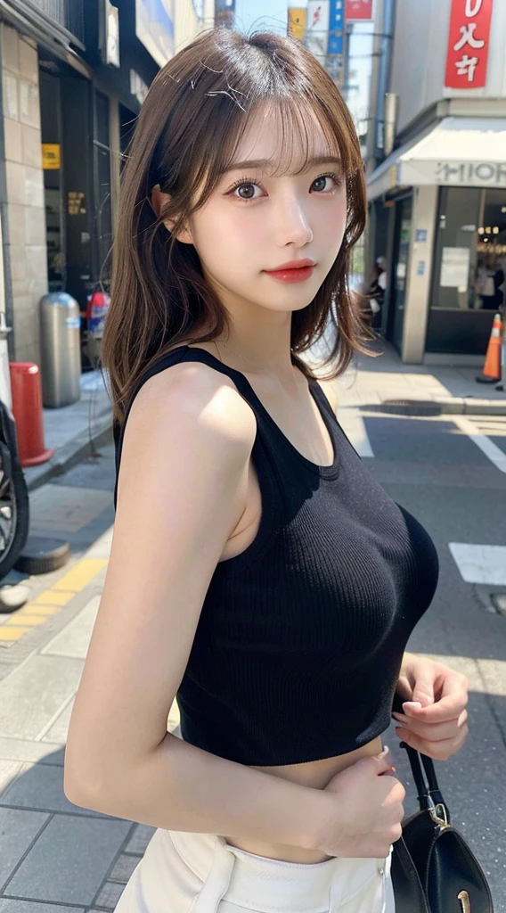 ((Best Quality, 8K, Masterpiece: 1.3)), (Flower Cap: 1.3), Focus: 1.2, Perfect Body Beauty: 1.4, Buttocks: 1.4, (Layered Haircut: 1.2)), (Dark Street: 1.3), solo, Highly Detailed Face and Skin Texture, Full Body, Delicate Eyes, Double Eyelids, Whitened Skin, Long Hair, (Round Face: 1.5), (Loose Crop Top, Shorts: 1.5), high resolution, big breasts, detailed realistic breasts, beautiful breasts, realistic smooth white skin, detailed realistic hands, detailed realistic fingers, perfect human body ratio, perfect women figure, sexy, sexual expression, seducing, tight clothes, transparent clothes, extremely detailed, ultra realistic, smooth lighting, detailed eyes, detailed realistic hair, slim abs, detailed realistic arms, realistic human body posture, tight transparent bra, detailed realistic women body parts, young beautiful girl, sexy girl, detailed realistic necklace, detailed realistic ears, earings, detailed realistic cloth texture,