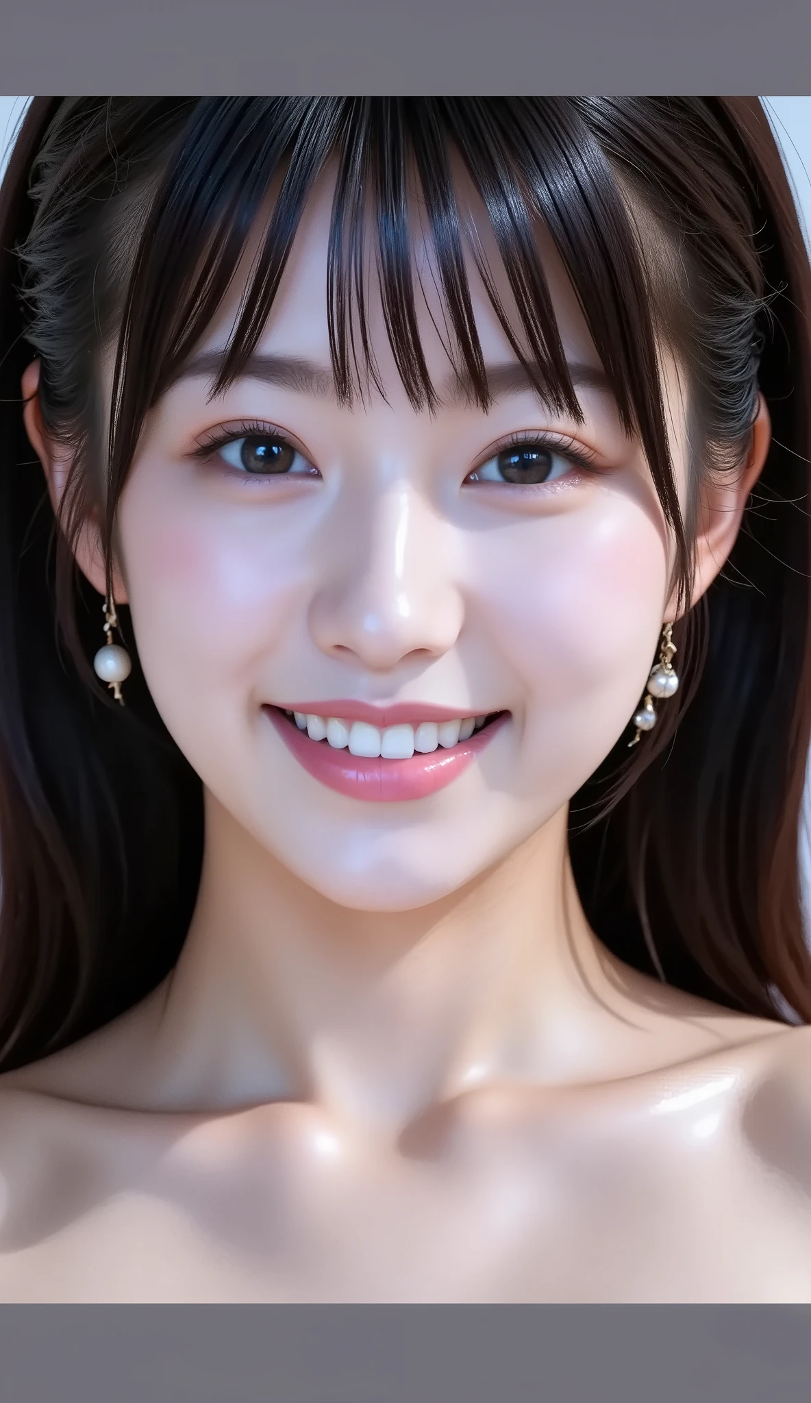 (top quality:1.4),(masterpiece:1.4),(realistic:1.4),(realistic:1.2),(超high res, オリジナルのPicture:1.4),(high res, Very Detailed:1.2),(8k:1.2),Picture,{黒髪の女性のPicture},{  what is her hairstyle？,[],[Lift your chest],{20 year old girl, {{Smile Yan:teeth}}, Beautiful, radiant skin: Fair skin, (:: slender body),(Lift your chest)- {{{big nipples (red) big nipples}}: Areola {Pink} Areola}},{{Face Zoom In }}, {{beautiful face, Beautiful Eyes: big double eyelids: mascara: dark circles under the eyes},,