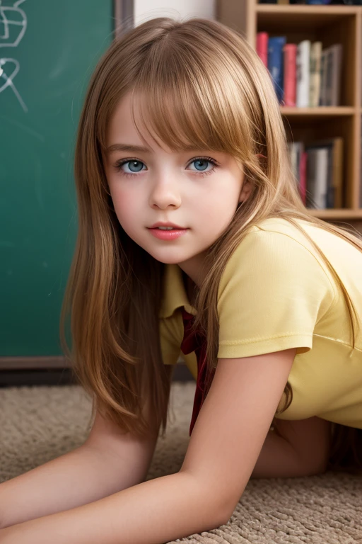 detailed back ground, work of art, best qualityer, girl seducing the teacher at school