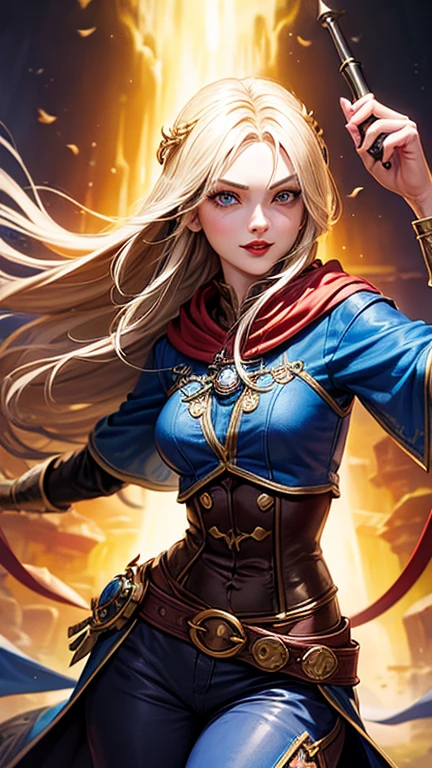 work of art, best qualityer, wizard&#39;s tea, chibi, handsome male wizard, beautiful witch, high detailed realistic eyes, glad, Vibrant, colorfully,