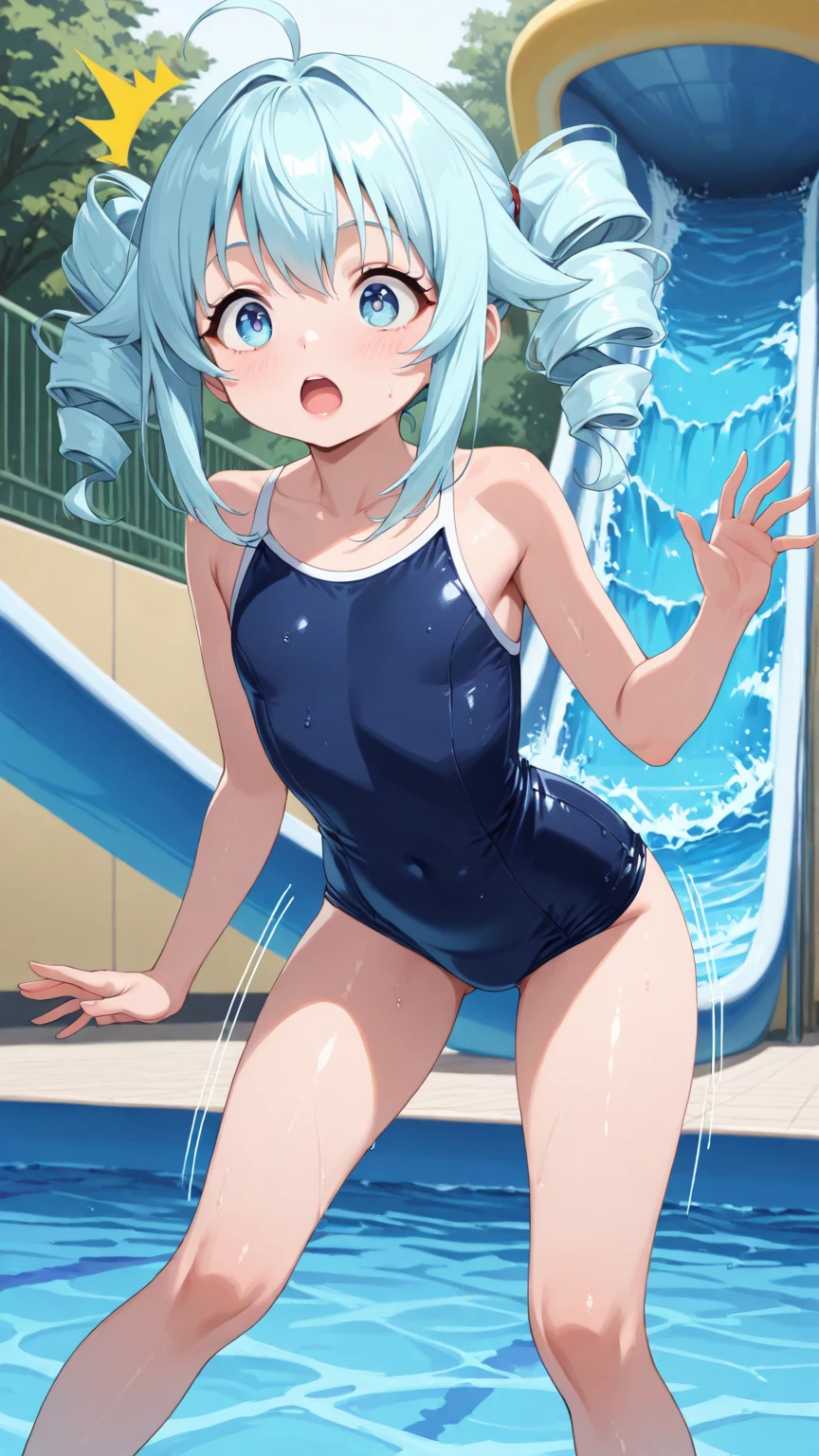 highest quality,wonderful,finely,extremely detailed CG Unity 8K wallpaper, (1 girl, blue eyes), (flat breasts:1.2), (black school swimsuit:1.3), (bare shoulders:1.1), (clavicle:1.1), (semen:1.2), (loli:1.2),(sperm:1.2), (zettai ryouiki:1.2),(constriction:1.2), (Are Standing:1.2),(Nipples),(Nipples visible), ((cum,sperm,semen)),(((cum on face))),((ejaculation semen)),((ejaculation cum)),(((bukkake))),purple hair,arms up,armpit,locker room,(((cum on body))),(((sukumizu)))