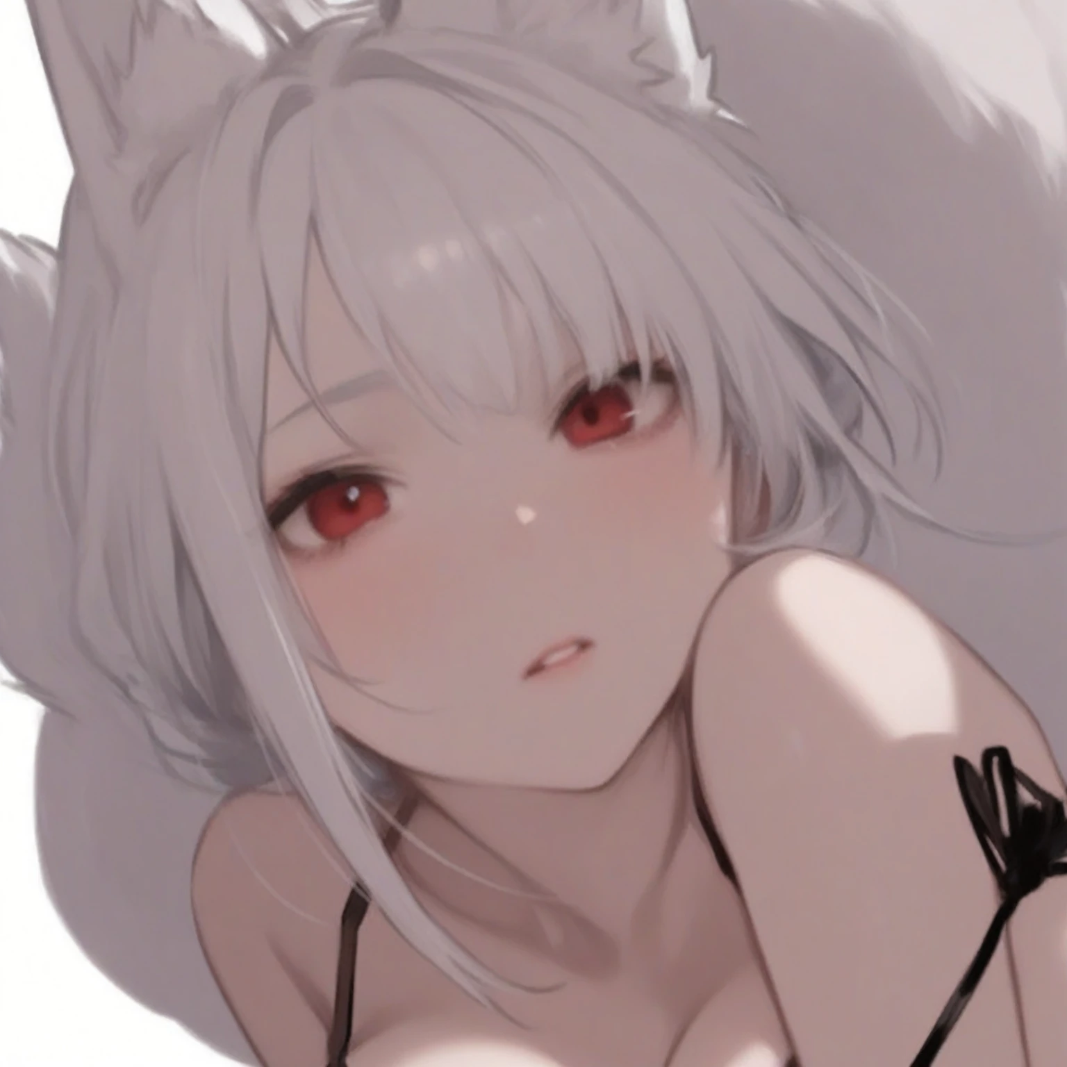 neferpitou, short hair, (red eyes:1.5), bikini, animal ears, white hair, shorts, cat ears, cat tail, curly hair, BREAK looking at viewer, BREAK outside, BREAK (masterpiece:1.2), best quality, high resolution, unity 8k wallpaper, (illustration:0.8), (beautiful detailed eyes:1.6), extremely detailed face, perfect lighting, extremely detailed CG, (perfect hands, perfect anatomy)