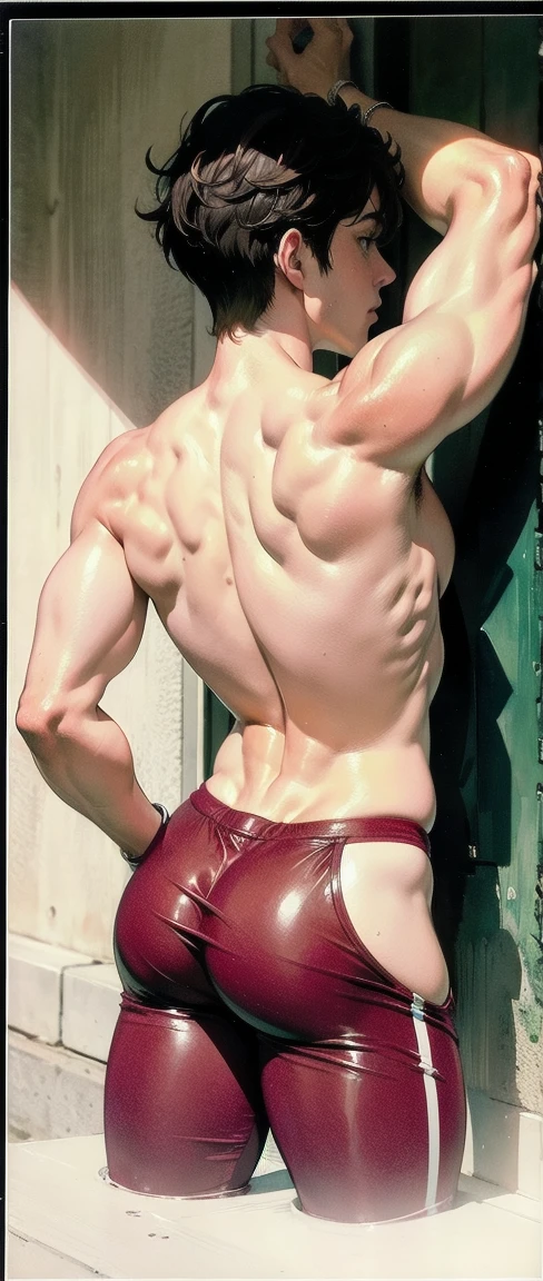 An older Japanese male bodybuilder with his upper body naked。Big muscles。Big Belly。thick limbs。
A standing posture that shows the whole body。
極端に短いGray-hairedの顎髭。
極端に短いGray-hairedの髪。
A Japanese male bodybuilder is wearing only red bikini briefs.。
I am only a translate agent。
Sunburned skin。Hairy skin。
男性はThe whole body is hairy。Full body covered in hair。Gray-hairedの胸毛。Gray-hairedの腹毛。Gray-hairedの下腹部の毛。Armpit hair。Arm hair。Leg hair。Thigh hair。shin hair。
A symmetrical Japanese face。Japanese round face。The gentle face of the Japanese。Gentle face of Japan man。The gentle expression of a Japanese person。single eyelid。Kind eyes。Small eyes。Round Nose。Big Nose。Small Mouth。Small lips。
Statue。Low - Angle。Full body portrait。Gray-haired。The whole body is hairy。
Maximum number of pixels。Highest quality。ピントがきちんと合ったHighest qualityの写真画質。