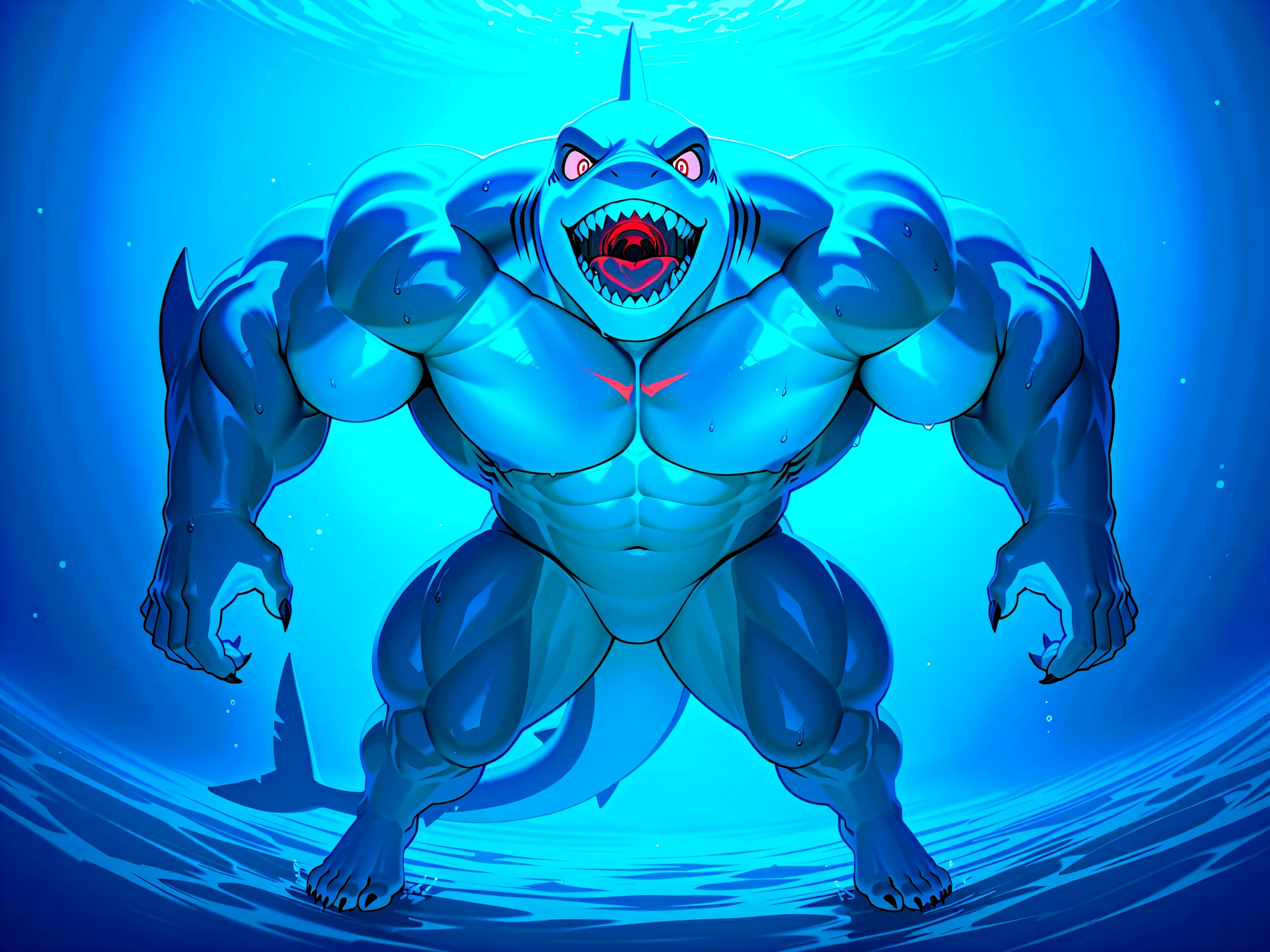Furry、Caught by a giant octopus、Constraints、Tentacles(A boy like a dolphin)Muscular、surfer、黒いTentacles、Rough seas、clear