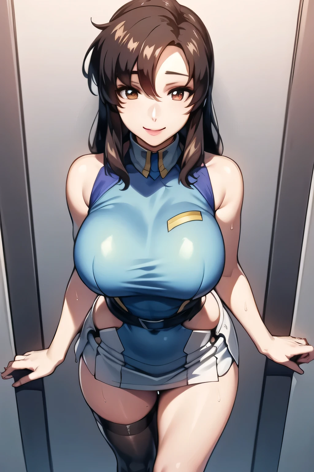 a cartoon image of a woman with Big Breasts posing for the camera, thick, tits, Big Breasts!!, tits proportions, Big Breasts!,Gym Chun-Li, High resolution consignment, Farah, tits cyberpunk, have large breasts