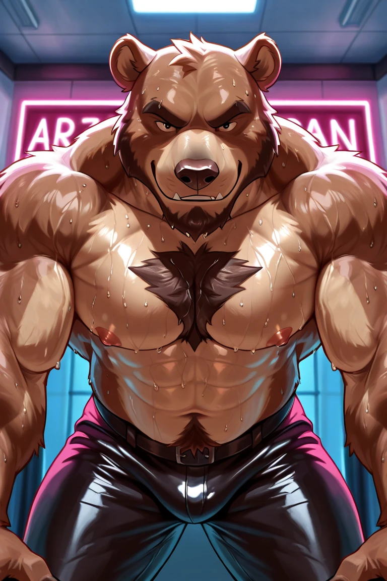 Browsing Caution。Super muscular boar beastman。Blindfold、Tie your hands behind your back。Big pectoral muscles and black nipples。The whole body is tied up with rope。Hanging by both feet with a rope。The body is floating。Mouth wide open。A lot of semen in the mouth。A desperate and painful look。A huge amount of  from a dark red huge penis。A penis is inserted into the anus from below。