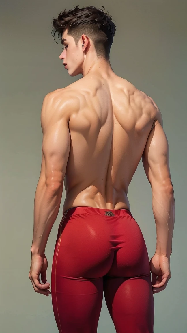 Anime style, Duet, Justin Bieber and two perfect Ballet dancers in tight white tights, Muscular legs , Perfect ass, perfect round buttocks, muscular young man, large bulge, protruding codpiece, Nineteen year old boys, teenager, Libido boy, Female physiognomy, ((boy,male gender))), ((good anatomy,accurate body proportions,detailed shota body for young boy:1.3,perfect anatomy))), serious and thoughtful man,(nsfw),cute,(red tights),(( red panties Convex sensual wet crotch, large mound)),(tiny bulge on panties),(((intricate outfit,intricate clothes))), (extremely detailed CG unity 8k wallpaper),(intricate),(masterpiece),(best qualityq), Rear view, from the back 
