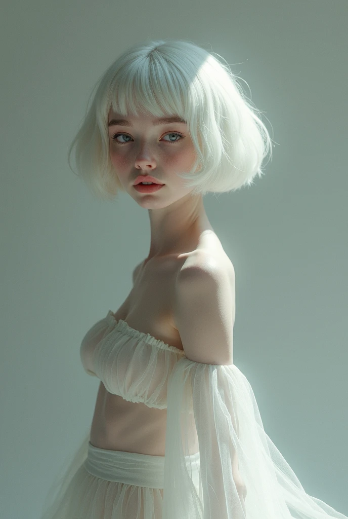 (1girl:1.2), masterpiece, best quality, best detail, best proportion, best anatomy, best face, blush, best shaped breasts, very big breasts, (pale skin), (platinum blonde short hair) ((12 year old caucasian lowteen):1.3), half body shot, view from side, (prosthetic girl),  ((prosthetic limbs):1.4), ((prosthetic girl):1.0), (nsfw:1.1) , (full nude:1.5), cameltoe, loose a competition, sadly, tears, blush, trackfield(background),