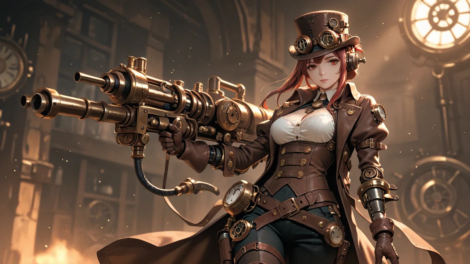 anime - style woman with a sword and a top hat in a city, cushart krenz key art feminine, style of artgerm, wlop and artgerm, style artgerm, artgerm and wlop, extremely detailed artgerm, steampunk beautiful anime woman, artgerm and ruan jia, artgerm style