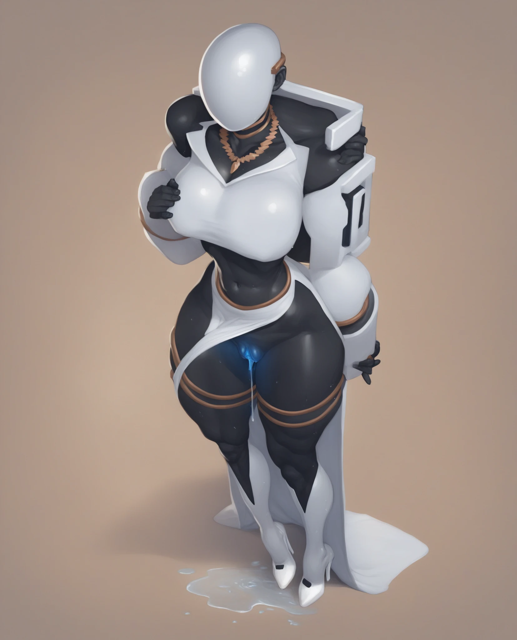1girl, solo, standing, white bodysuit, skin tight, helmet, gloves, boots, breastplate, ((white tabard, tabard, pelvic curtain)), ((flying, floating)), outside, ruins, side view