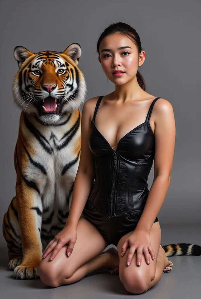 1 female alien, The predator, tiger warrior, (extremely beautiful:1.2), (intense gaze:1.4), (predator:1.1), long dark claws, NSFW,  nipples, thick eyebrows, glowing and shining golden eyes, the most beautiful tiger face in the universe, black hair, planet, 
A woman with an extremely beautiful tiger face, her intense gaze fixed on her prey, a primal tiger force that could not be denied.
(extreamly beautiful lean body:1.5), (ultra muscular build:1.2), (prowling:1.3), (sleek movements:1.4),
Her beautiful body, muscular and toned, moved with sleek grace as she prowled, ready to strike at a moment's notice. The predator in her is always on. High details, high quality, [[photorealistic Chromatic aberration]], digital photograph, HDR, high contrast, (cowboy shot), masterpiece. [The scene is surrounded by mist, evoking a mysterious and eerie atmosphere. The lighting is dark and atmospheric, with a touch of sinister ambiance. Best quality image, HDR enhancement, showcasing the utmost level of detail and realism]. [8K, Best Quality, Ultra High Resolution, (highly detailed CG unity 8k wallpaper), (best photo), (best shadows), isometric 3D, octane rendering, ray tracing, highly detailed, (Best quality, 4K, 8k:1.2), absurdity, ultra detailed, (realistic, photorealistic, photorealistic:1.37), complex parts, HDR, (complex parts:1.12), (hyper detailed, hyper realistic, Soft lighting, spicy:1.2), (complex parts, Hyper detailed:1.15). Blurred foreground. (backlit), masterpiece, high quality, brightness, chromatic aberration, shadows, contrast, clear sky, (warm hue, warm tone), high details, natural reflections]. many details.