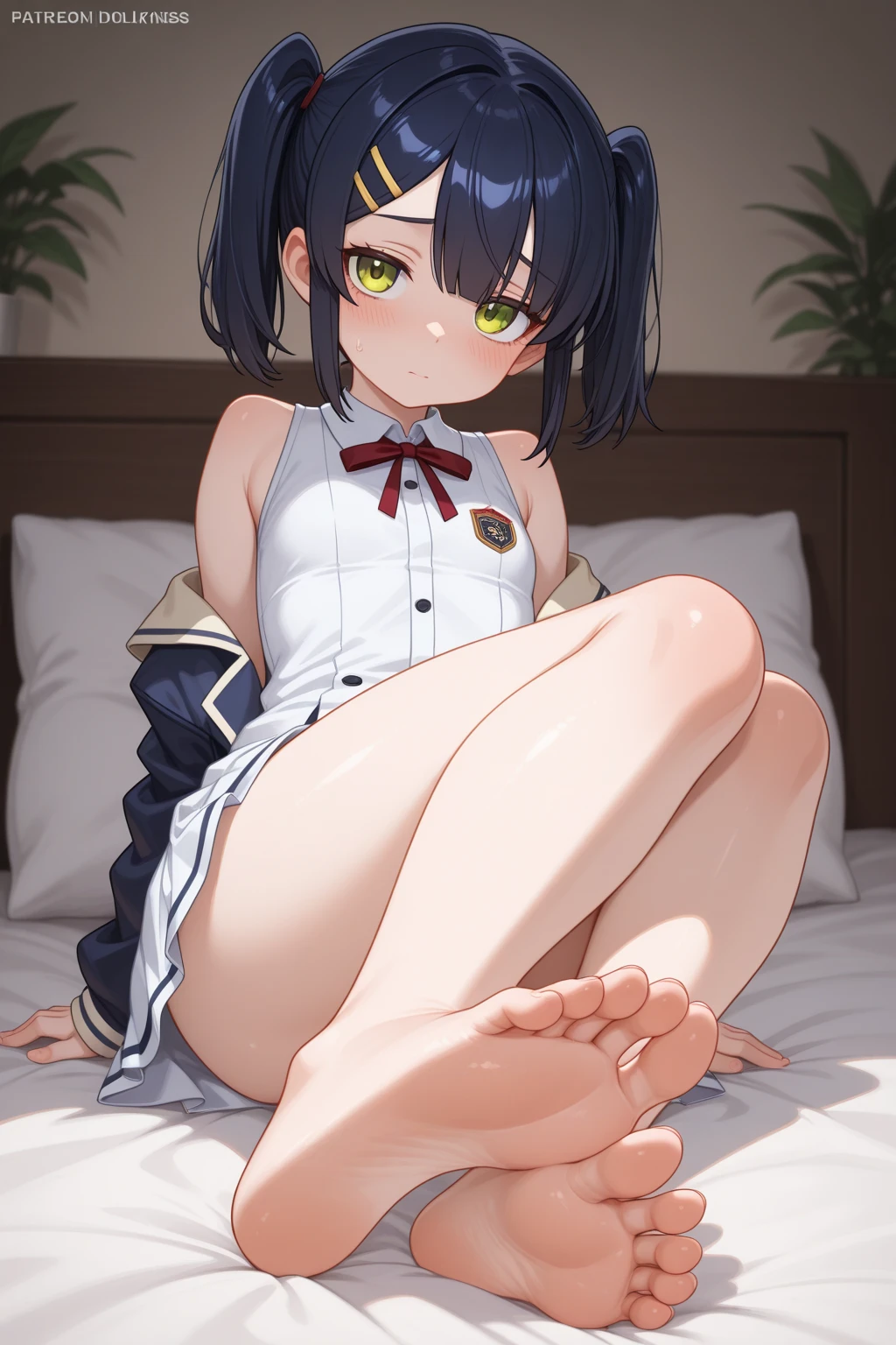 （8K, Best Quality, masutepiece:1.2)、超A high resolution、((spread legs, legs up)),(((hold own thighs)))、1 8-year-old girl、almost completely naked、wizard、small tits,A detailed eye、(Ecstasy:1.3) ,(Vulgarity:1.3),( Silly:1.1),(steam:1.1),(Wet:0.8),(trembling:0.8),(Tears:0.7) ,(Sweat:0.8),Open mouth,((vaginal))、Sweat,Vulgarity,Ahegao,frombelow、Looking at Viewer,(black pixie cut)、on desk、schools