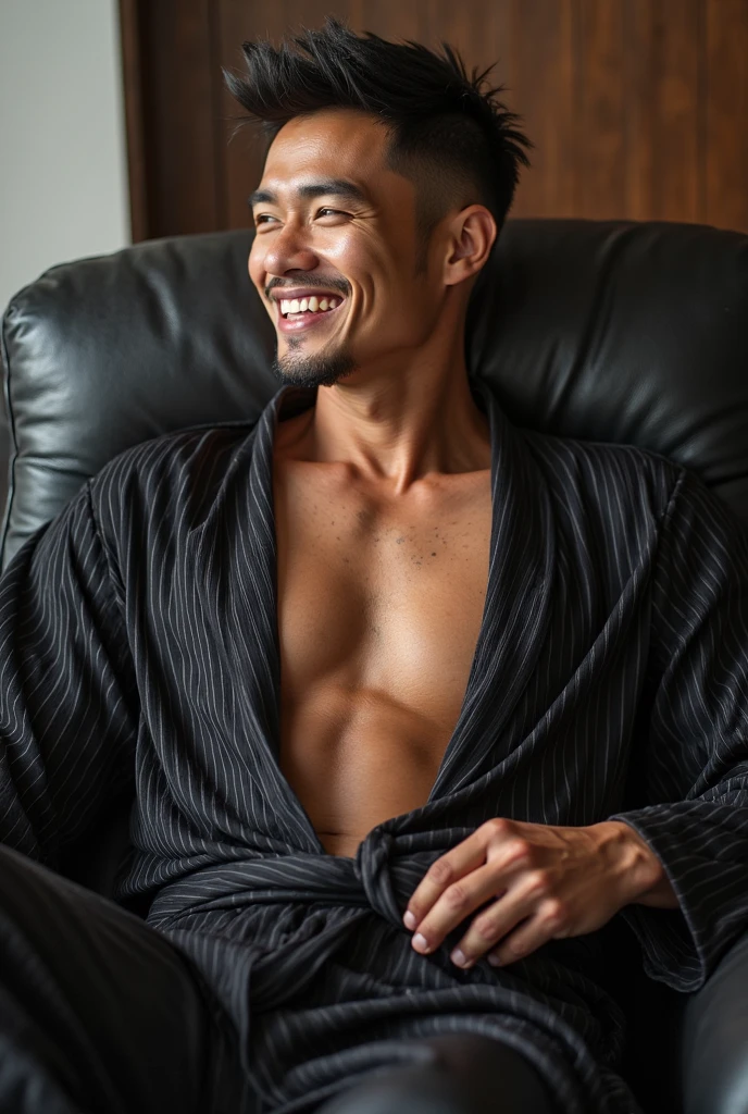 40 years old，Hidetoshi Nakata，Oriental face，whole body，Lean，muscle，Sitting，Legs open，White socks，Baldhead ，transparent，Thick body hair，White lingerie，Topless，Densely hairy，Fortitude，HD，With a mustache