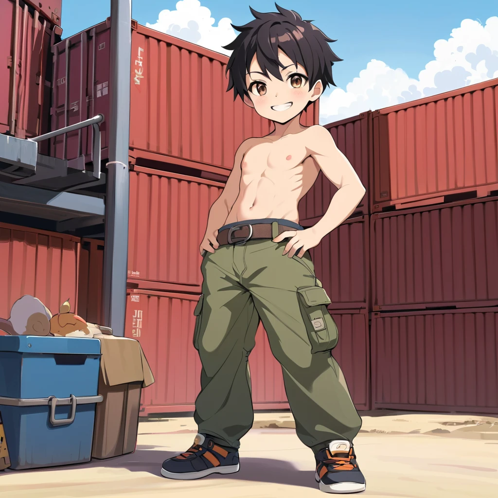 beautiful, ((chubby)), (very short hair),(tomboy), (pudgy face), (naughty) (high school students), ((young)), (androgynous), (boyish), (handsome), ((thick)), (overweight), (beefy), (nipples), (cute), (little brat), (naughty brat), (belly button), (Chubby body), (fullbody), (Round eyes), (Adventurer), (Armed), (sword)