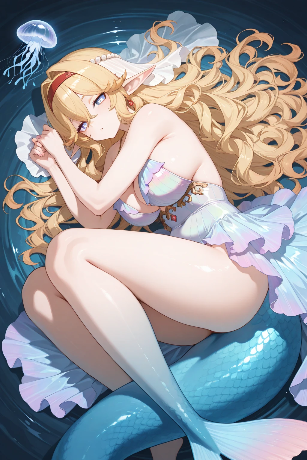 award-winning digital art, 8k, best quality, masterpiece, (Masterpiece, Best Quality: 1.2), (Highres: 1.1), (Highest Quality), night time in a dark haunted forest, scene is bathed in only moonlight, beautiful mature princess wearing torn pink gown, full body, tiara, purple eye, perfect, body, disney princess, detailed facial features, large expressive eyes, lush detailed hair, intricately detailed skin texture, blond hair, tiara (lora:disneyAurora:1.0), (1girl, expression of panic (1.0) on her face, blushing(0.9), afraid (0.9) ), entangled by think writhing tentacles, she is lying on her back in a shallow stream, thick veiny slimy purple tentacle anatomy, complex and imaginative composition, highly detailed and realistic rendering, thick tentacles encircling breast, tentacles tying up left arm, nsfw, tentacle sex penetration, thick veiny slimy purple tentacles penetrating vagina, thick veiny slimy purple tentacles penetrating anus, (1girl trying to pull away tentacles at her vagina with her right hand), tentacles slipping under her gown,