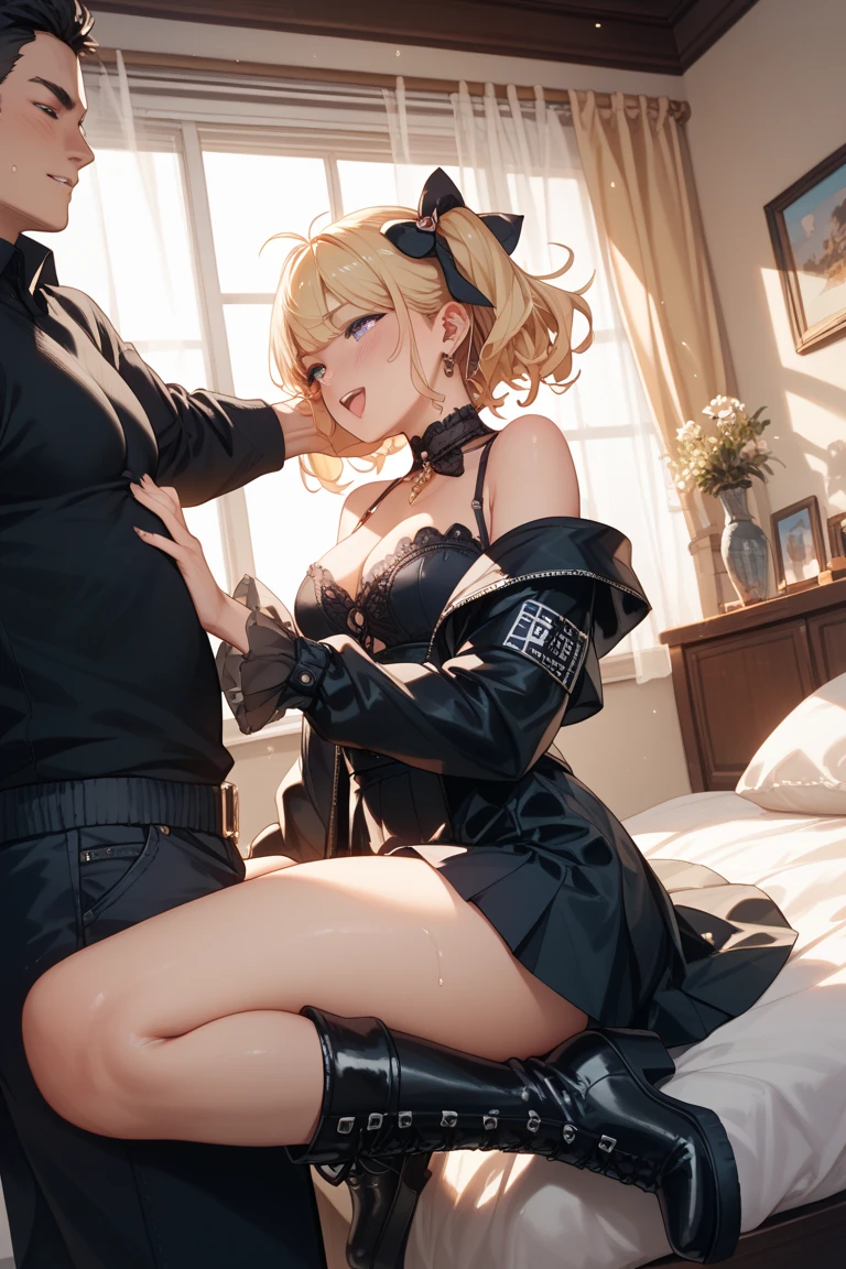1 boy and 1girl are having sex,girl on top