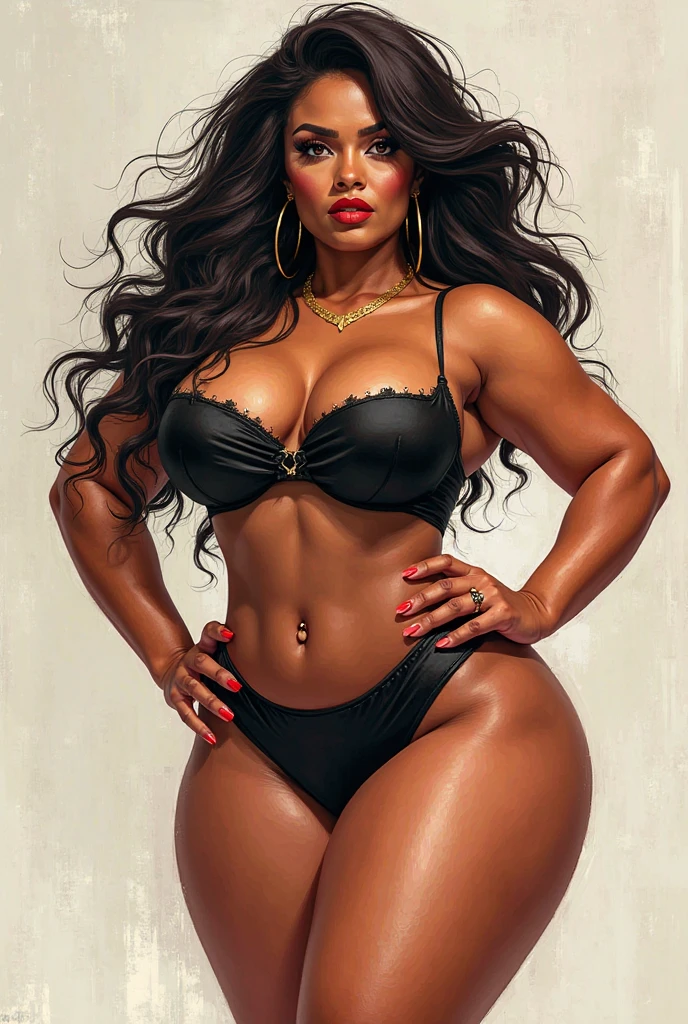 (extremely high quality, ultra-detailed, best lighting),(soft skin tone,+hourglass figure),(sultry expression),(bootylicious african goddess in lace lingerie),sexy and busty ebony, nagatiti, (Gigantic Breasts:1.6), (hanging breasts: 1.5), (breasts squeeze: 1.3), (bimbo 1.4), (disproportional tits: 1.4), (photo shoot),(wide shot), stunning lingerie, leather gloves, upscale furniture, glossy finish.