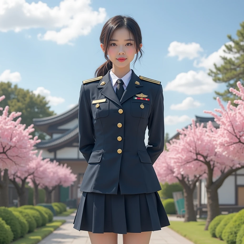 Close up portrait of woman walking in park in uniform、Japan Person Model、Young Sensual Gravure Idol、Young cute gravure idol、Realistic Young Gravure Idol、Realistic sensual gravure idol、Young gravure idols、sophisticated gravure idol、奈良美智、Young skinny gravure idol、beautifull asian girl ever、oppai、full body Esbian、clong legs、Flip up the skirt yourself、Show your pants