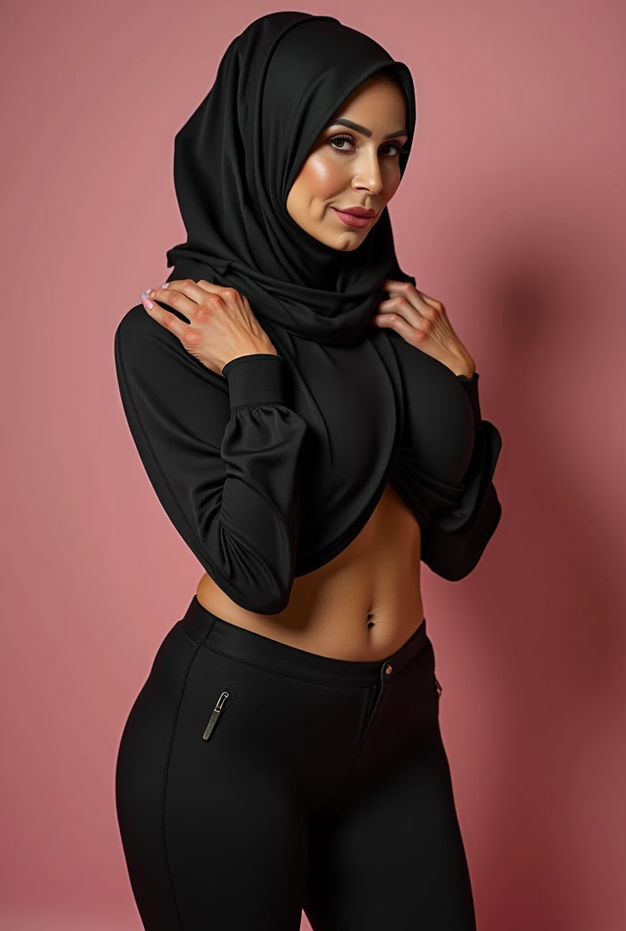 A women gangbang with hijab and cum all over the body