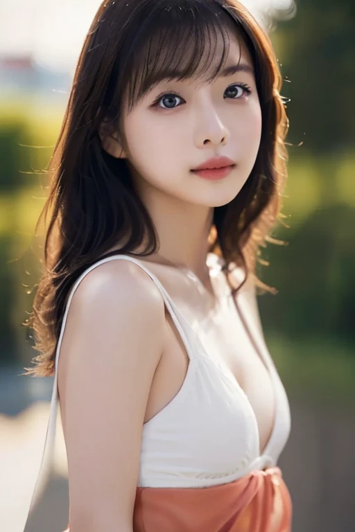 finely detail, hight resolution, hightquality、Perfect dynamic composition, Beautiful detailed eyes, Medium Hair,Natural Color Lip,Kamimei、Shibuya、20 years girl、1 persons、Transparent skin、Glowing hair、masutepiece, Best Quality, Illustration, Ultra-detailed, finely detail, hight resolution, 8K、The correct state of the human body、randome pose、Gravure Model Pose,Hair soaring in the wind、Underwear,length hair,Big Tits,gigantic cleavage breasts, Bold sexy poses,Colossal tits、up of face