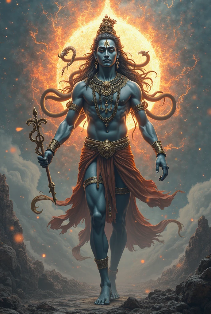 Lord Vishnu 10face avatar in river 