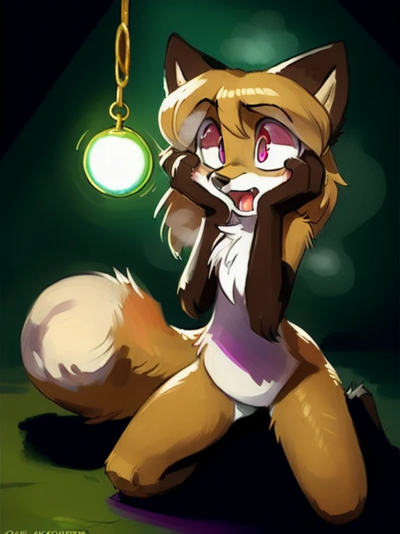 averi, fox girl, big chest, day, sexy, sensual, detailed, uploaded to e621, beautiful and detailed portrait of an anthropomorphic vixen ((woman))) kenket, Ross Tran, ruan jia, uploaded to e621, zaush, foxovh, movie lighting, basement, hypnosis, mental breaking, broken mind, mind control, mindbreak, open mouth ((:o)), looking directly at a pendulum, slave, slave, brainwashing, brainwashing, expressionless, confused, thicc, alone, submissive, kneeling, lost eyesight, luminous pink eyes, view from above, dilated pupils, steam, sweating