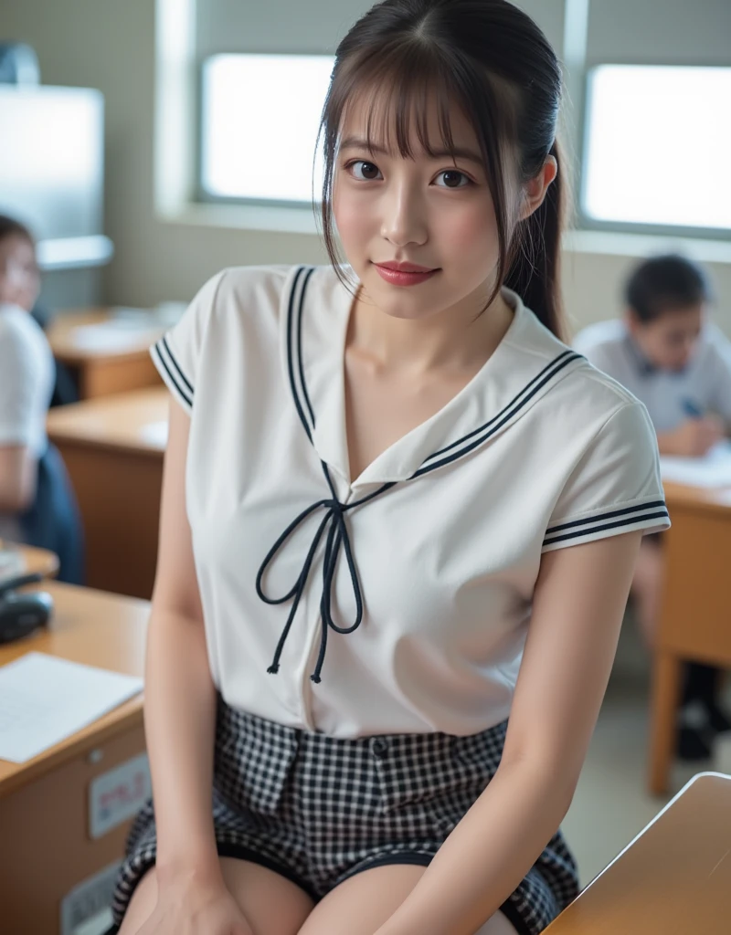 Masterpiece，Highest quality，Official Art，Highly detailed CG Unity 8k wallpapers, Best Quality, 8k, 12 Year Old Naked Girls, tits小さい, 、Raw photo, Absurd, Award-winning portraits, A shy smile, Solo, , , Delicate girl, upper body, Digital SLR, Looking at the Viewer, Frank, Sophisticated, Thin arms, maid Cafe, (Detailed eyes and face:1.0), (Senile:1.1)、((NSFW:1.7、Real))、1 Girl, ((Schoolgirl uniform)), View your viewers, Young face、Satisfied expression, (( Spreading legs、With legs apart、Mainly crotch)),Show your chest、、tits、Small breasts、、((Genitals))、((((10 years old)))))、(((Genitals)))、(Pussy line)、((((Japanese elementary school students、She has a bun hairstyle、Japanese Junior Idols、I was in ecstasy.....、、I feel ecstasy、