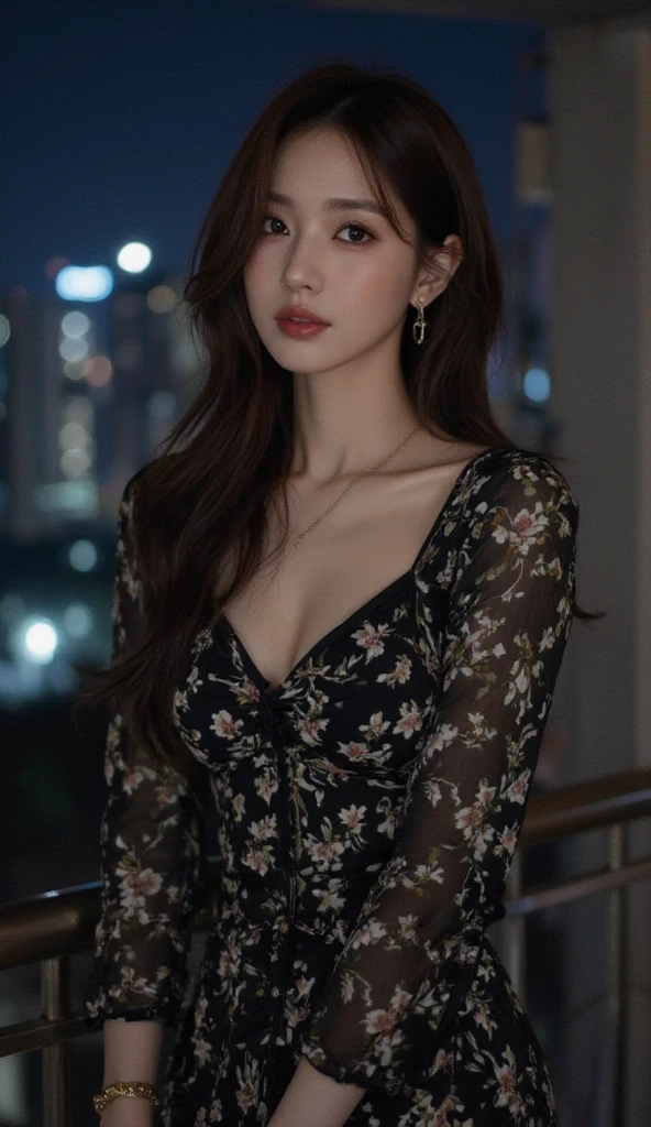 masterpiece, best quality, night, hill, clouds, full moon, long hair, woman, silhouette, fireflies, looking at viewer, medium breast,drunk blush , full clothes, luxury clothes
