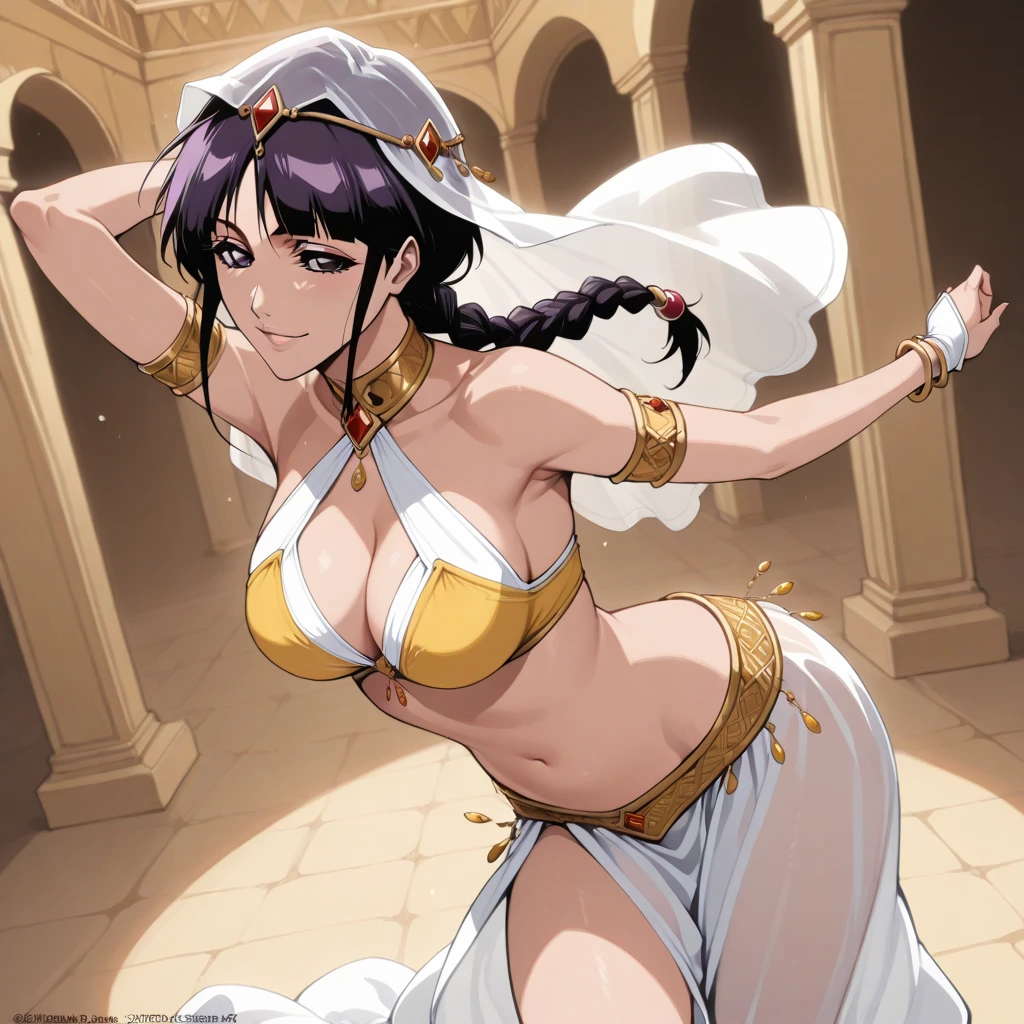 Simple white background,glitter,
barefoot,white dress,cleavage,collarbone, Navel,bare shoulders, Gold leaf on head, 
bracelet, earrings, jewelry, gem,Pearl, Green eyes gold necklace, Black hair,explosions,short hair hair, 
1girll, 20yo,young woman,Beautiful Finger,Beautiful long legs,Beautiful body,
Beautiful Nose,Beautiful character design, perfect eyes, perfect face,expressive eyes,perfect balance,
looking at the scenes,(Focus on her face.),closed mouth, (innocent_Large_eyes:1.0),(light_smile:0.3),
formal art,Highly detailed CG module 8K rear, perfect illumination,Colored, bright_front_face_lighting,white-skinned,
(Masterpiece:1.0),(Best_quality:1.0), very high resolution,4K,A highly detailed,
photography, 8K, hdr, highres, absurdres:1.2, Kodak portra 400, grain du film, blurry background, bokeh:1.2, lens flare, (vibrant_Farbe:1.2),professional photo,
(A beautiful,Large_breasts:1.4), (A beautiful_face:1.5),(narrow_waist),  huge breasts smile closed mouth lipstick green lips earrings high heels full body viewer standing bedroom 
 
draping chain side accents, a tie back closure, a high criss-cross neckline, a front keyhole opening with draping chain details, velcro closure at waist, aattached long tail, white crop top, and a breezy skirt with front and back panels, halter ties