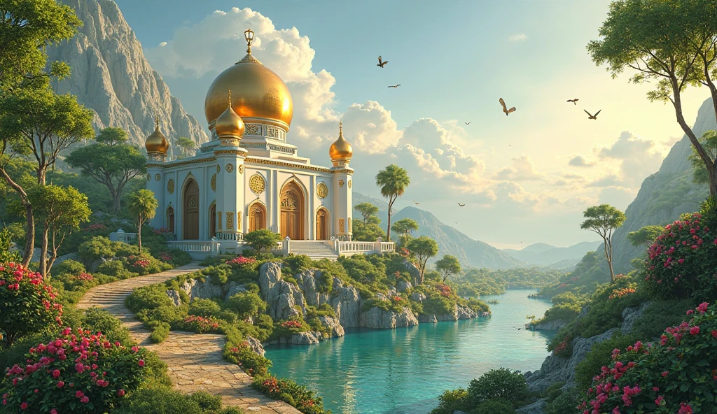 Golden Harbor is home to the Coels, a citadel that shines with gold and white marble, built on the shores of a lake whose waters reflect the golden light of the sunset.