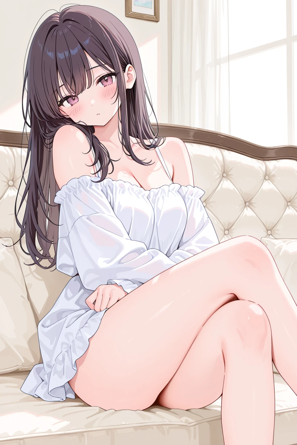 Ecchi and inviting, Nardack style lora, (1 girl), (gentle housewife, small girl, full body, depth of view, petite and short figure girl, cute and little girl, perfect woman, medium cleavage, mature aura:1.5), (masterpiece, best quality, HD Pictures, 4K:1.1), outdoor, very long hair, bangs, gentle look, gentle smile, gentle eyes, mature looking, pinkish cheeks, very detailed eyes, very detailed pupils, very detailed ridiculously long black hair, detailed face, detailed ruby red eyes, full body, look up to viewer, detailed long black hair, (happy gentle face, warm smile, blushing red cheeks:1.3), (simpel and casual bunny pajama, gentle smile and gentle look towards viewer, both arms opened to viewer arms reaching for viewer:1.4)