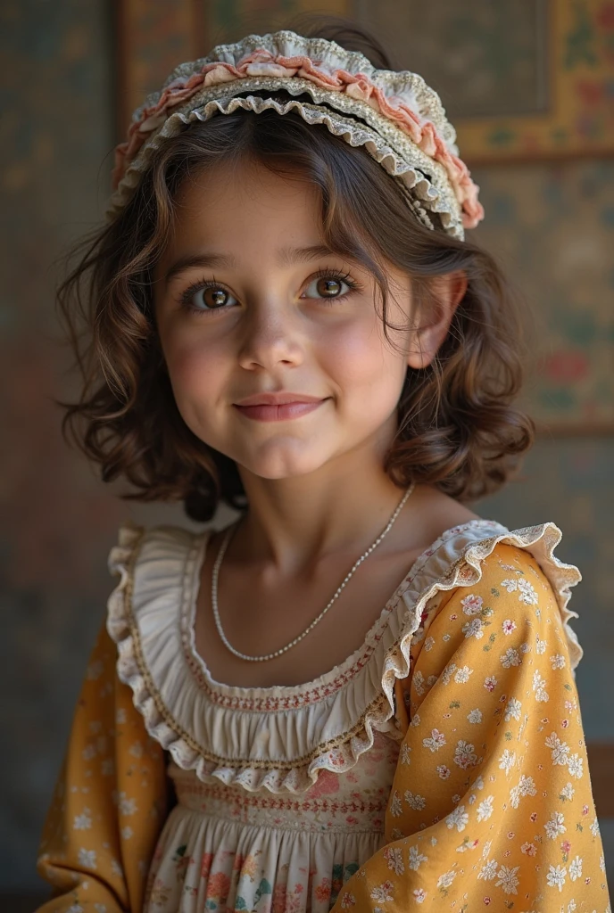 CHILD girl with a black bow and a black dress, menina com cabelo castanho escuro, menina com cabelo castanho, fitas de cabelo preto, uma bela adolescente-idade, wearing hair bow, menina jovem, cabelo castanho e olhos grandes, foto de meio comprimento