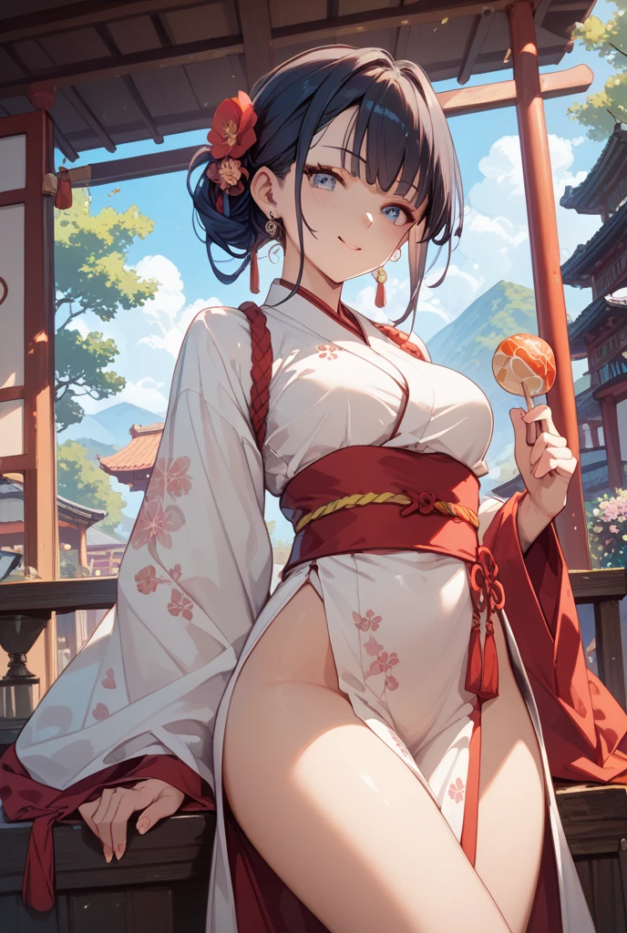 High resolution, highest quality,Hakata yukata、The yukata was cut in half、Smiling girl、Embarrassing、Deserted park at night、