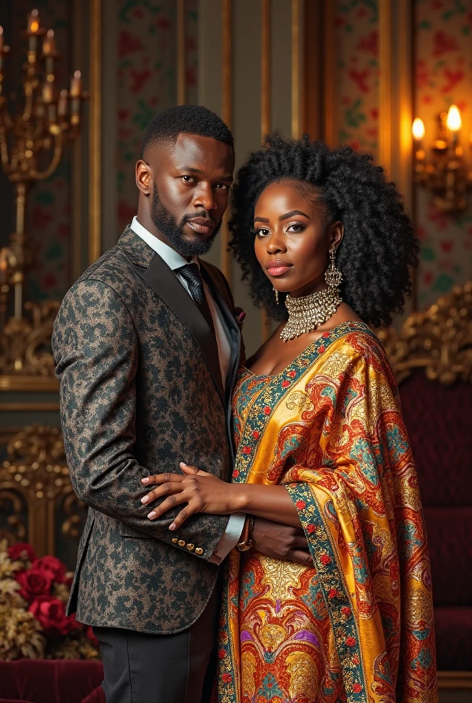 cute light skin couple as a model, Nigerian outfit
