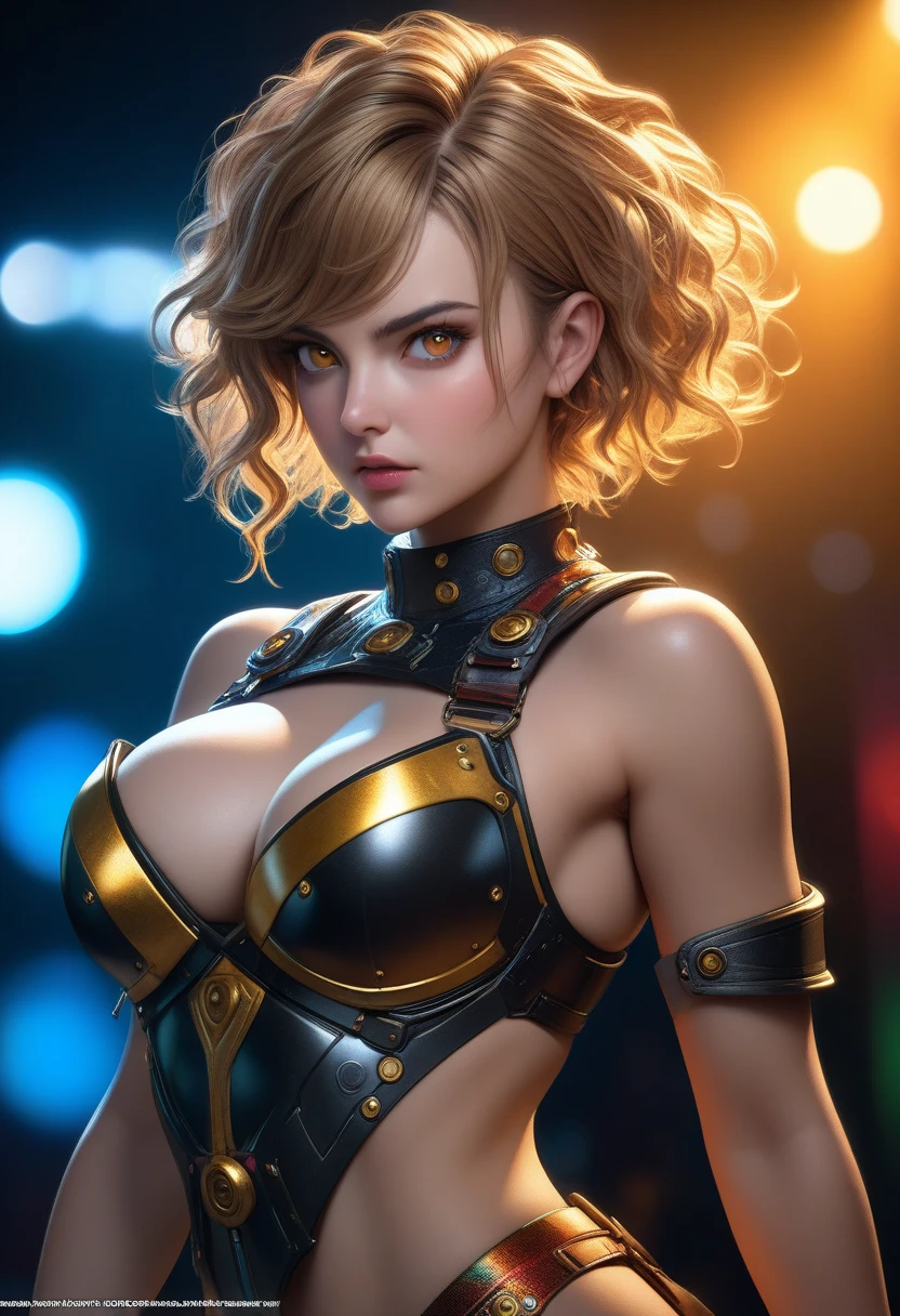 Young brunette women with fit body and big round breast wearing black leather harnesses. The leather harnesses covering a little bit of her body while her big round boobs are naked topless. Her body is oiled and slippery reflecting the studio lights. Full body photography. Realistic. Hyperrealism. Hyperdetailed. Extreme details. Sharp details. Ultra quality. Masterpiece. 4k hdr