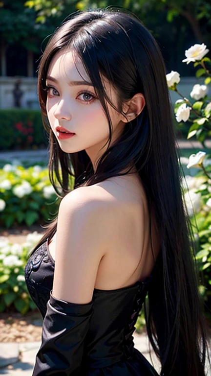 china dress, black thong, SMALL BREAST, sexy pose, model pose, earring, AUTUMN park, colorful trees, lakeside, moonlight, windy, hair flying, night, extremely detailed eyes, extremely detailed face, best quality, extremely detailed, one person, one girl, ultra-detailed, (realistic, photo-realistic:1.3)