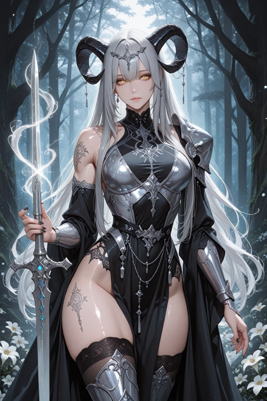 Beautiful and seductive drow knight, mythology theme, fantasy theme, purple skin, long white hair, Red eyes, a cup size extremely small breasts, Inside a magical forest of dark bioluminescent mushrooms, just dressed, gothic spiked bikini armor, beautiful d&D Character portrait, beautiful fantasy, detailed, digital art, extreme detail, pulido, beautiful, hyperdetailed, intricate, elaborate, meticulous, anime character, detailed, anime face, sharp focus, unreal engine, 3d rendering, volumetric illumination, Reflections, bright, Digital illustration, pose sensual, suggestive pose, Full body shot, small perky breasts, anatomically correct 💖❤💕💋❣,,More detailed 8K.unreal engine:1.4,UHD,La Best Quality:1.4, photorealistic:1.4, skin texture:1.4, Masterpiece:1.8,first work, Best Quality,object object], (detailed face features:1.3),(detailed hands),Ultraphotomicrography,elf girl

