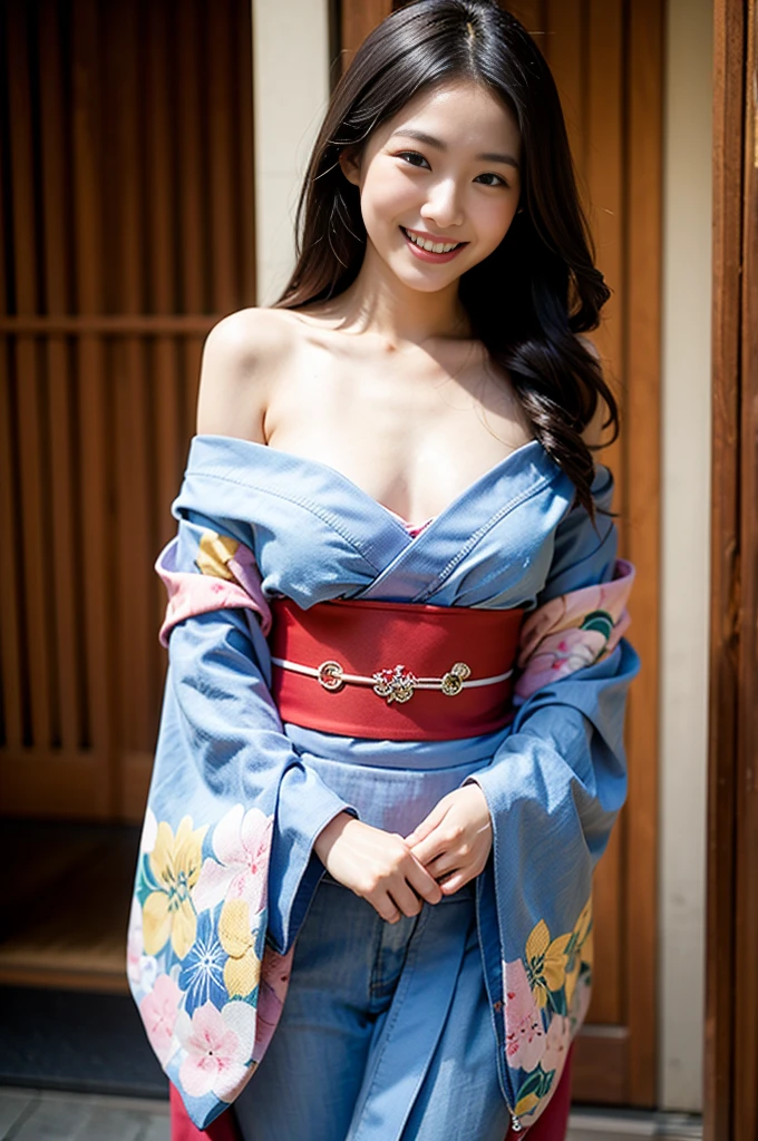 (Completely naked:1.5)、A woman taking a photo、(Completely naked、kimono:1.5)、Half-ish face、Beautiful shape、Beautiful dark blue eyes、Long wavy brown hair、
Good move、High resolution、masterpiece、Highest quality、頭w:1.3、((Hasselblad Photos))、Fine skin、Sharp focus、(Cinema Lighting)、clavicle、Big ample breasts、Slim Abs、Slim butt、Thin legs、A street bustling with Japan festivals、sunny day、Dynamic Angle、[:(Detailed face:1.2):0.2]、 Wind、Completely nakedしゃがんで股を開く、Perfect Fingers、Cute smile
