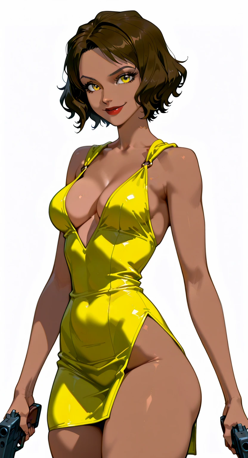 1girl, (masterpiece, best quality: 1.4, detailed),
(detailed eyes),
<lora:fr0ntz1p2-000009: .6>,
innerboob, cleavage,
yellow one-piece swimsuit,
yellow outfit,
yellow swimsuit,
<lora:AlexTotallySpies2v2: 1>,
alex, short hair, (black hair, brown eyes, tan, dark skin: 1.3),
dynamic pose,
