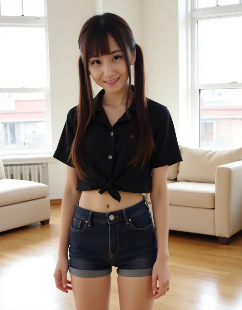 ((Highest quality)), ((masterpiece)), (detailed), One girl,teenager,japanese,Lower Body,(((From under the crotch))),on the bed,shyly smile