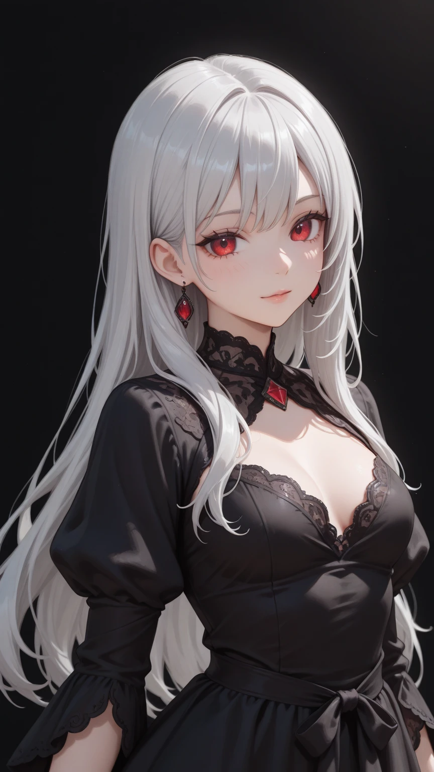 whitehair，iwhite colored hair，Shy face，Redfaced，Lori，underboobs，semi-，Cleavage，cleavage of the breast，Breast patches， breasts out，Blunt Bangs，Super beautiful face，shinning eyes，Korean makeup，1个女孩，Purple eye，Flamboyant hair，Close up of，sportrait，brushwork，prette