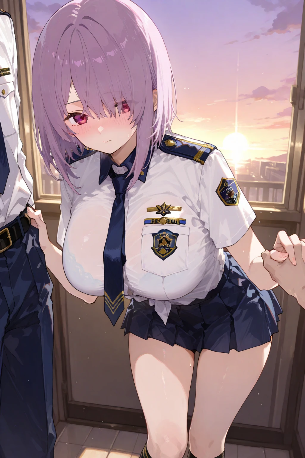 One Girl, Shiny skin, 最high quality, (Game CG:1.4), Browsing Caution, Beautiful face and eyes in every detail,big 、Tiny Lingerie, strict, big ample breasts、((最high quality)), (Very detailed), (Very detailed CG 統合 8k 壁紙), Very detailed, High resolutionのRAWカラー写真, Professional photography,From below, (((White lace panties)))、I can see your face、(((sorry))),(((Embarrassed face)))、(((Are crying)))、(((Anguished expression)))、Glare, anger、(((Her white panties are visible)))、((white underwear pattern))、Dancing、((((She is embarrassed that the audience saw her underwear..))))、 (((She forgot to put on her underwear、I completely saw it.)))、Dancing, (((The audience was delighted to see her panties))), (((A crowd of spectators point their cameras at her panties))), ((Nipples are visible))、Full Shot、(((Her skirt is flipped up))),(to be born, 最high quality, masterpiece:1.5), (Realistic, Intricate details:1.2), 超High resolution, (high quality, High resolution, Finer details), alone, Curvy Women, blush, Sweat, Oily skin, Shallow depth of field,(masterpiece、最high quality、High resolution、unity 8k wallpaper、Very detailedCG:1)、(Raise your consciousness:1.0)、One Girl、最high quality、8Kmasterpiece、((software)), ((Multiple Girls)), (18-year-old female, Beautiful detailed woman, Female police officer),( Blue Hair),(short hair),White and thin uniform,(Black leather micro mini skirt), ((With a shy look:1.5)), Huge breasts, Hard nipples, Tight waist, Thick thighs, Ultra mini skirt, ((Black Pantyhose)), (((I'Lifting her skirt to show her pantyhose))), ((Spread your legs)), (Please open your legs),, Looking down,((Skirt flip)),(((Boldly flip up the skirt)))