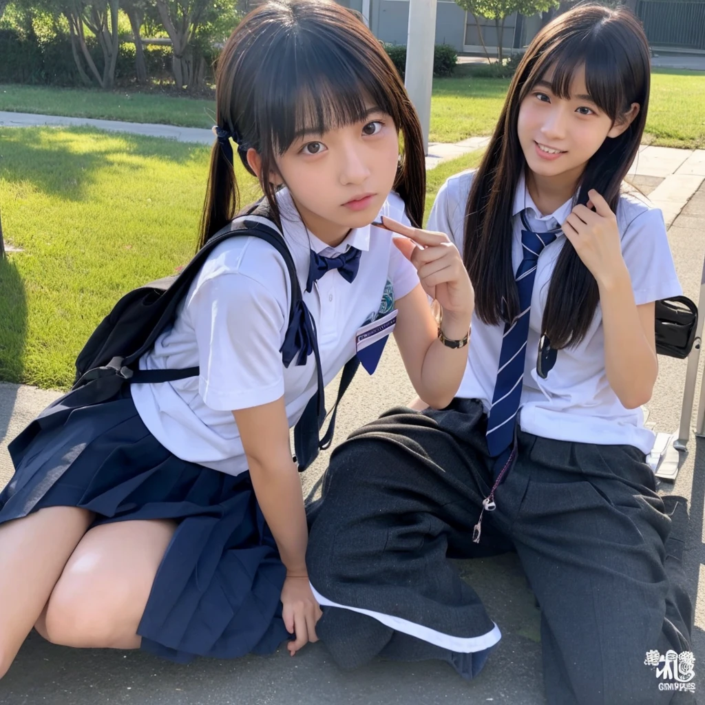 15 years old、Junior high school girl、Browsing Caution、erotic、japan school Gym clothes、Gym、Schoolyard、2 people、Japanese