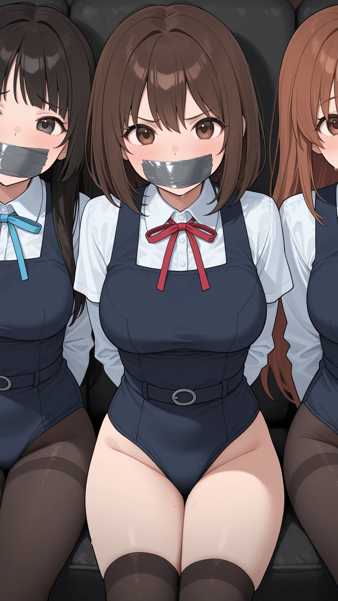 raburaibu，6 Beautiful Girls，(honoka kousaka，Kotori Minami，rin hosizora，eri ayase，umi sonoda，maki nishikino)，(Tears flow from the eyes)，Quite large breasts，(Pink nipples)，Completely naked，(Do not wear clothing)，Completely tied up with rope，(Breast circumference，Crotch rope)，Hands clasped behind back，(Tied up with rope，constrained)，Paul Gag，(Six people have ball gags in their mouths，Completely gagged，Drooling from the ball gag)，Close your legs，(Completely tied up with rope，Iron shackles on the ankles)，Iron Collar，(A long chain extends from the collar，The chains are attached to the wall)，Iron Prison