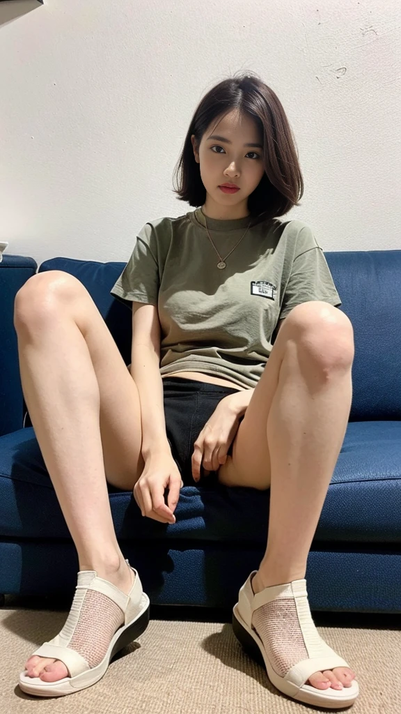 He is wearing a plain black collared long sleeve shirt and a black ?????。。Tied with a rope、(Have vaginal sex, Insert a into your:1.2)、Painful face、a short bob、18year old, Neat face,  a baby face, Open your legs, (Best Quality, 8K, masutepiece :1.3),  emotional, (gleaming skin, Shiny hair:1.4), Indoors, NSFW, masutepiece, Best Quality, (Ultra-detailed),Cafe Clerk、i&#39;i&#39;i&#39;i&#39;I&#39;m putting effort into my legs、Black socks、Hanging on a rope