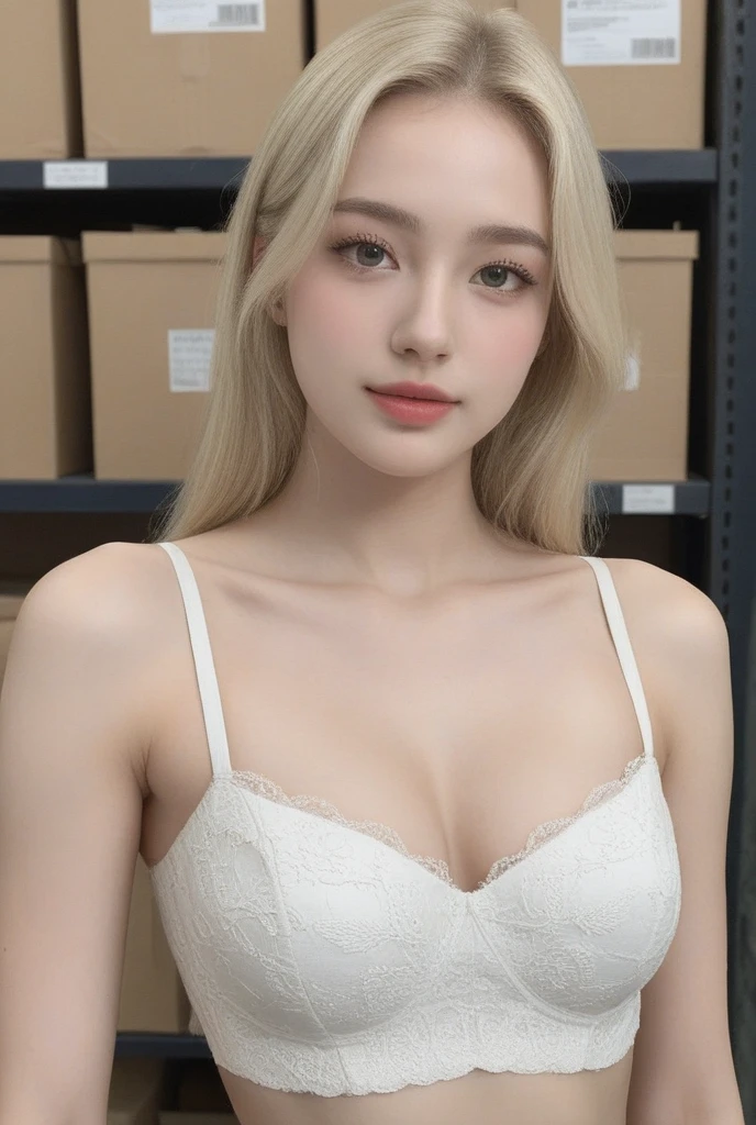 Blonde Long Hair、Dior clutch bag、No watch、Gold Rings、Coral orange lip、Selfie in front of the mirror、Center of gravity on the hips、Pink floral bustier、Organza long sleeves、White Skirt、(masterpiece:1.2, highest quality), 見る者を見つめるBeautiful thighs, (Face Focus, Upper Body), Symmetrical cute face, Beautiful breasts, Beautiful thighs, Beautiful legs, Beautiful fingers, (((Skirt flip, Panties and pantyhose are visible)))