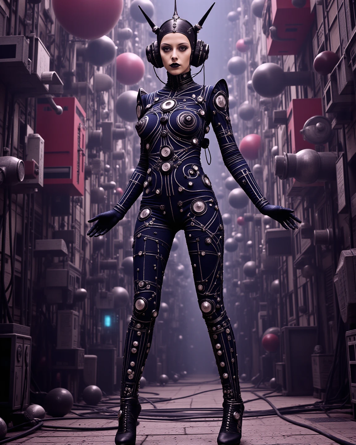 (8K, Top Quality, Masterpiece: 1.2), (Realistic, Photorealistic: 1.37), Super Detail, Super Realism, Anatomically Correct, 1 Beautiful Japan Girl, No Pan, (Japan Armor Helmet), Japan, Edo Period, Beautiful Studio Soft Light, Rim Light, Vivid Detail, Gorgeous Cyberpunk, Lace, Surreal, Anatomical, Facial Muscles, Cable, wire, gear, microchip, siliconware, LED, elegant, beautiful background, octane rendering, HR Giger style, 8k, best quality, masterpiece, very delicate and beautiful, very detailed, CG, wallpaper, ( realistic, photorealistic: 1.37), fantastic, elaborate, masterpiece, best quality, official art, highly detailed cg unity 8k wallpaper, absurd, incredibly absurd, whole body, mirror spheres, countless LEDs glowing blue, correct human body shape