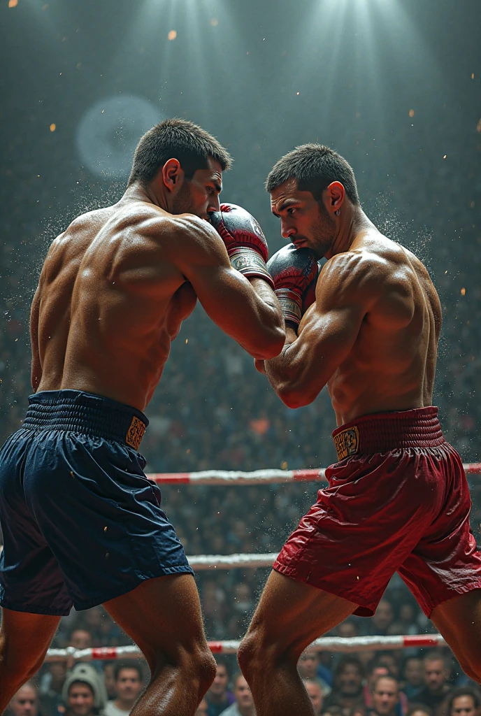 A very tall boxer woman fights a man, the man should be shorter than the woman, look, she should be short, okay, that's great, who won, what's the man's condition?